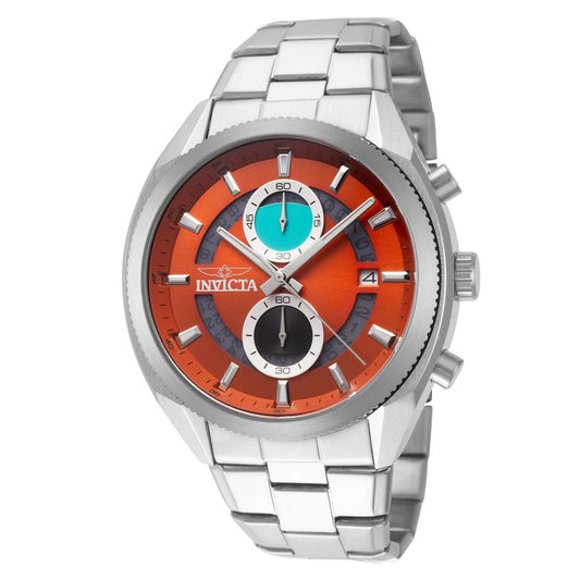 Reloj Invicta Cronógrafo de Diseño Vanguardista – Esfera Naranja con Acentos en Contraste