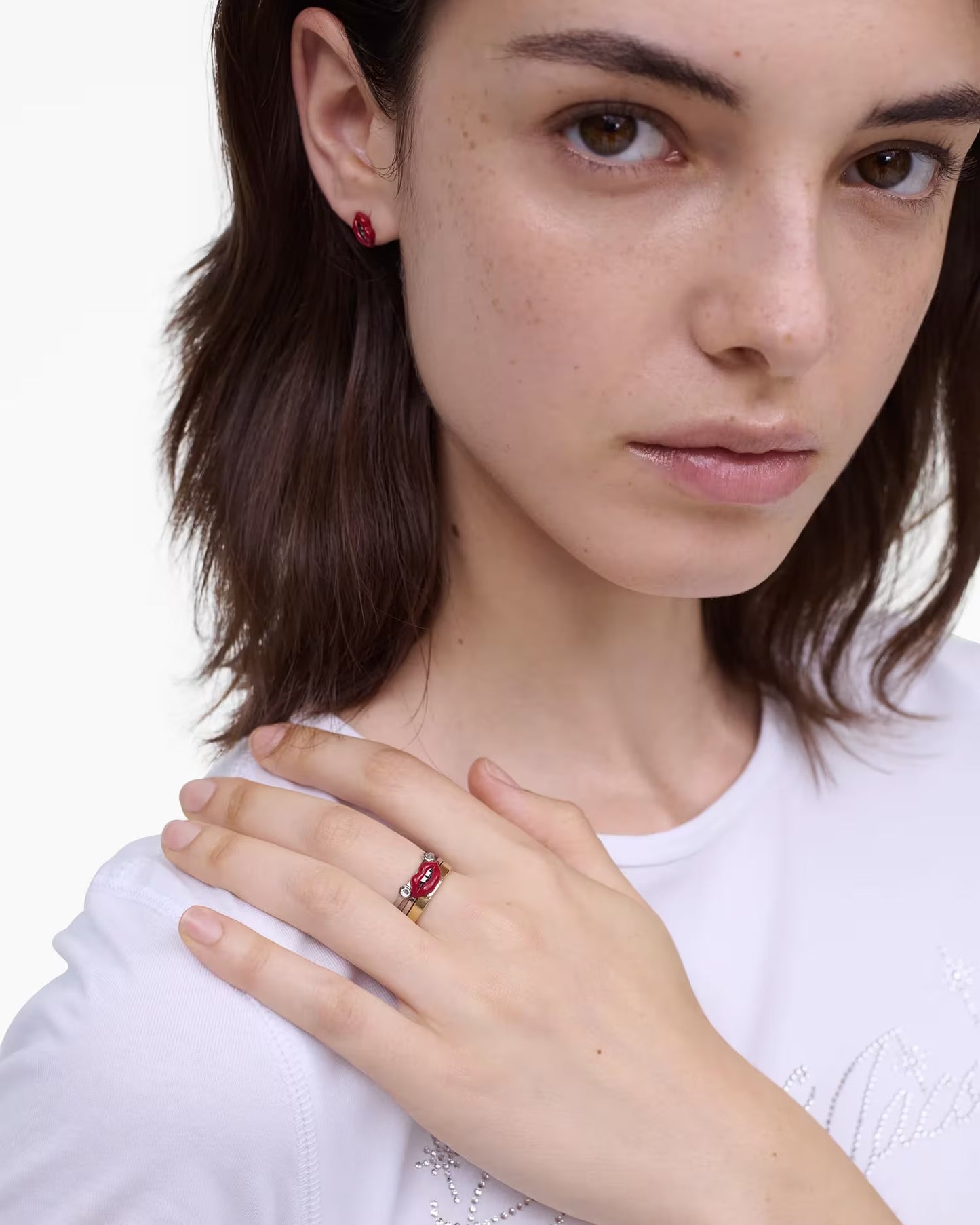 Set de Anillos Beso Carmín